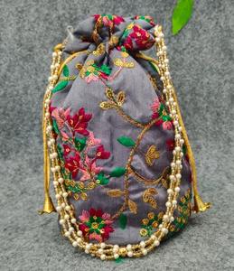 Embroidered Indian Wedding Potli <b>Bag</b> for Ramadan New Year and Diwali Festival for Dry Fruits Return Favor <b>Party</b> Accessory - Product Image 3