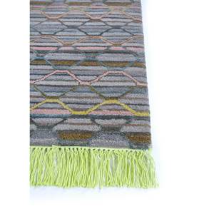 Manchaha Geometric Pattern Wool Bamboo Silk Hand Knotted Rugs High Quality Grey Black Rectangle <b>Carpet</b> for Home Hallway-Les-1330 - Product Image 4