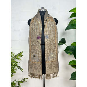 Pure Wool Light Weight Soft Hand Embroidered Floral Design Suzani <b>Shawl</b> Warm Cozy <b>Wrap</b> Christmas Gift - Product Image 2