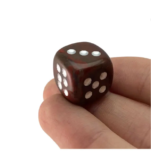 Dés en pierre de haute qualité D6 Cube en pierre de sang Pierre précieuse naturelle Cristal Dés D6 Gravés en points Ensemble de dés personnalisé Viking Grossiste - Product Image 2