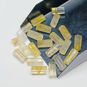 Texture étonnante forme unique 100% naturel rutile doré forme de tuyau à facettes pierre précieuse en vrac prêt à expédier prix de gros pierre précieuse - Product Image 1