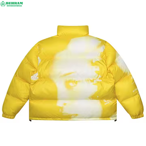Chaqueta acolchada de invierno para hombre, con cuello alto y bloques de color amarillo, de ajuste holgado, tipo plumífero. ¡Gran oferta en chaquetas acolchadas para hombre! - Product Image 2