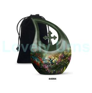 Urna de cremación cruzada de colibrí para cenizas humanas, urna decorativa de lágrima con bolsa de terciopelo gratis - Product Image 1