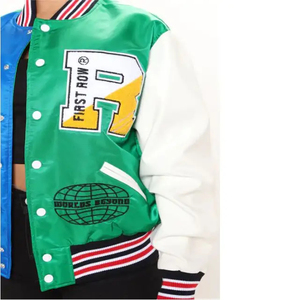 High Quality Custom Wholesale Women <b>Varsity</b> <b>Jackets</b> Letterman <b>Jackets</b> Custom Baseball Letterman <b>Varsity</b> <b>Bomber</b> <b>Jacket</b> - Product Image 3