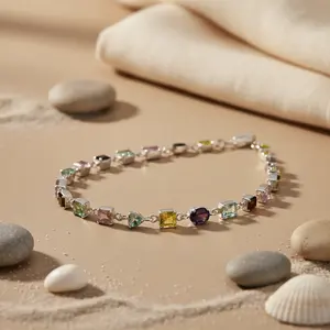 Pulsera de Plata 925 con Múltiples Piedras Preciosas para Uso Diario, Accesorios de Moda con Cuentas para Mujer - Product Image 2