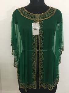 À la main Glam perlé court Poncho haussements d'épaules robe Boho Luxe Breezy Bliss à la mode plage couverture vacances sans col automne hiver - Product Image 4