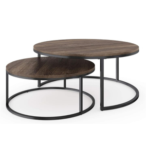 Black Gold Metal Modern White Marble Wood Top Nordic <strong>Nest</strong> <strong>Table</strong> Living Room Set of 2 Coffee <strong>Tables</strong> Made of Steel - Product Image 3