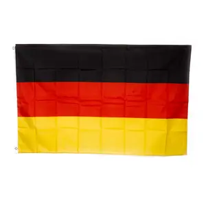जर्मनी राष्ट्रीय ध्वज 3x5Ft Grommets के साथ 100% टिकाऊ पॉलिएस्टर बैनर सिल्क स्क्रीन प्रिंटिंग