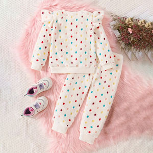 Dernier design décontracté, ensemble de survêtement pour petite fille en 2 pièces, sweat-shirt long, jogging, survêtement personnalisé avec logo imprimé, polaire respirant, hiver - Product Image 2