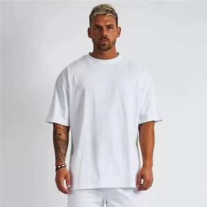 Venta al por mayor de los hombres Casual de algodón en blanco camisas de gran tamaño de la calle artículos de moda camisetas unisex - Product Image 4