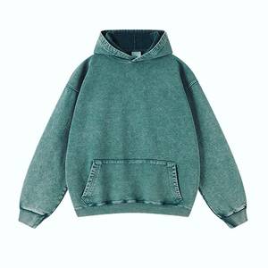 Customizable Heavyweight Acid Wash <b>Hoodie</b> 85% Cotton 15% Polyester Drop Shoulder Design Embroidered Logo <b>Strings</b> Casual Winter - Product Image 1