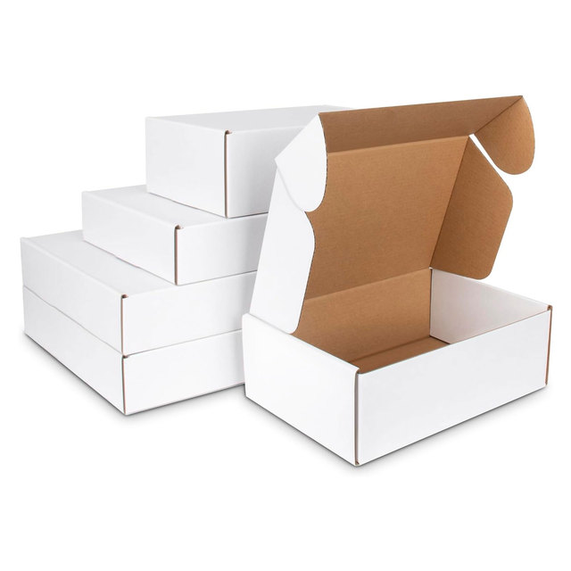 New White Corrugated Cardboard Shipping Boxes Set - Literature Mailers at Wholesale Bulk Factory Prices