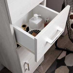 Meuble colonne de salle de bain sur pied Koricini Ravenna 148 cm en chêne blanc avec portes et tiroir - Product Image 6