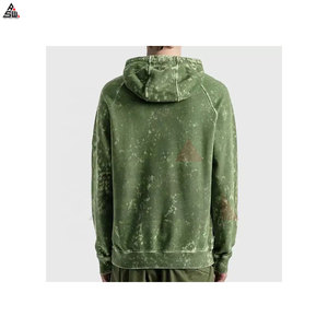 Vente en gros de sweats à capuche d'hiver lavés à l'acide pour hommes 100% coton polaire confortable avec logo personnalisé - Product Image 2