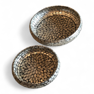 Cuencos de Nácar Naturales Ecológicos Decorativos con Incrustaciones de Concha para Mesa, Cocina y Hogar - Product Image 1