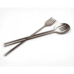 Shiny Polished Full Laser Cutting Design Handle Silver Matte Polished Designer Salad <b>Serving</b> <b>Spoon</b> & Fork Set for Wedding - Product Image 1