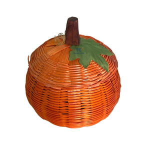 Calabaza redonda tejida de Halloween, recién llegado, calabaza Marina decorativa de Halloween hecha a mano Natural de Vietnam - Product Image 4