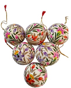 Kashmir Handmade Christmas <b>Tree</b> <b>Stand</b> Accessories Paper Mache Baubles and Ornaments Elegant Christmas Ball Decorations - Product Image 1