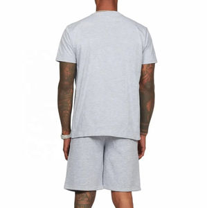 Ensemble short et t-shirt pour hommes Streetwear coton lavé et vieilli surdimensionné unisexe blanc ensembles d'été pour hommes - Product Image 3