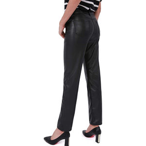 Pantalons en cuir pour femmes, style nouveau, haute qualité, coupe droite, jambe droite, toile, hiver, imperméable, respirant, prix de gros, vente - Product Image 2