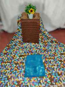 Tissu pour robe de mariée et occasions spéciales pour filles, 100 % coton, imprimé numérique motif feuillage, respirant et écologique - Product Image 5