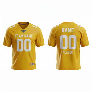 Maillot de football américain personnalisé pour homme, 100 % polyester, respirant, uniforme de sport, grande taille, manches courtes, vêtements d'équipe personnalisés - Product Image 1