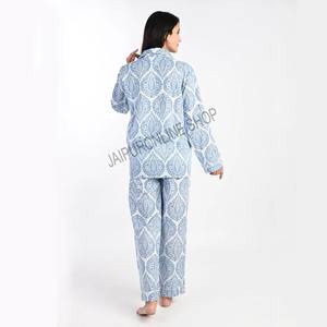 ชุดนอนผ้าฝ้ายเนื้อนุ่มสไตล์วินเทจใส่ได้ทั้งชายและหญิงชุดนอนผ้าฝ้ายสไตล์อินเดียขนาดใหญ่พิเศษทันสมัยใหม่ - Product Image 3