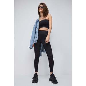 Leggings de Cintura Alta sin Costuras, Transpirables, de Chifón, con Diseño de Malla con Letras, Estilo Casual/Deportivo, Talla XL, Cálidos, Suaves, de Spandex - Product Image 3