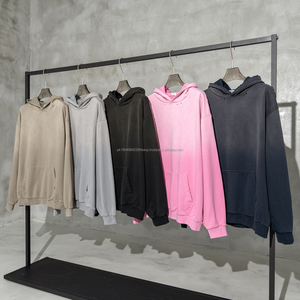 458 Gsm Hoodie Hoodie <b>Men</b> Custom Embossed Oversize Unisex High Quality Acid Wash Distress Heavy Weight Hoodie French Terry - Product Image 2