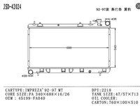 JD 42024 Autres pièces de moteur, radiateurs pour Subaru IMPREZA 1992-1997 MT, radiateur 45199-FA040, pièces détachées automobiles chinoises, radiateur
