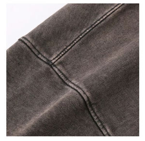 Sweat-shirt à capuche pour homme en coton épais 100 %, sur mesure, coupe oversize, grande taille, brodé, col rond, effet délavé, hiver, crocheté - Product Image 6