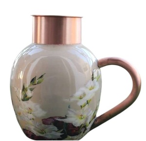 Venta más caliente jarra de cobre personalizada 100% jarra de diseño elegante de cobre jarra de agua India cocina y mesa - Product Image 5