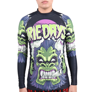Venta al por mayor diseños de sublimación Rash Guard UPF50 Material de LICRA transpirable para BJJ MMA Jiu Jitsu-Técnicas lavadas - Product Image 3