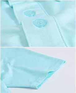 Polo pour femme, coupe ajustée, uni, tissu extensible, manches courtes, haut de golf et décontracté - Product Image 5