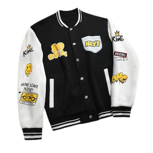 Veste à capuche matelassée de baseball bicolore pour hommes 100% coton vêtements d'extérieur d'hiver Streetwear - Product Image 1