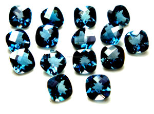 Export Quality London Blue Topaz gemstone Cushion Shape faceted CUT Jewelry making November birthstone ในราคาขายส่ง - Product Image 4
