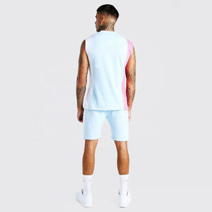 Meilleure vente Ensemble double court décontracté coupe ajustée pour hommes manches raglan Logo personnalisable Vêtements respirants pour l'été - Product Image 6