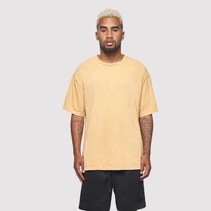 Los mejores fabricantes de ropa Drop Shoulder O Neck Tshirt Acid Washed 100% Camiseta de algodón para hombres Loose fit impreso - Product Image 1