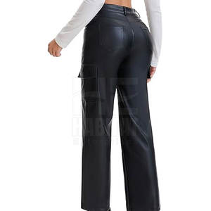 Pantalones de cuero para mujer, de alta calidad y más vendidos, pantalones cargo de cuero suave, diseño duradero y cómodo - Product Image 5