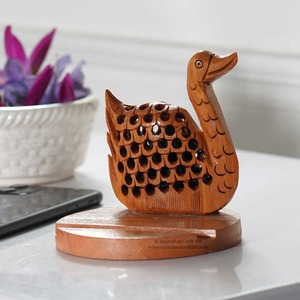 Top Bán Bằng Gỗ Chủ Bút Điện Thoại Thông Minh Đứng Và Đồng Hồ Đứng Đa Năng Sử Dụng Bút Chì Cup Nồi Chủ Chất Lượng Tốt Nhất - Product Image 2