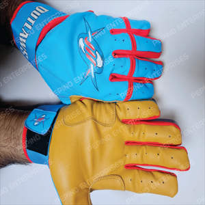 Gants de frappe de baseball à longue manchette Logo personnalisé Cabretta cuir unisexe adulte et jeunesse Baseball Softball gants de frappe - Product Image 1