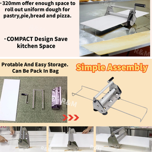 Compre una máquina manual para estirar masa para pastelería de acero inoxidable de 12, 15, 40 cm, 40, 30 cm, 36 cm, 25 cm, prensa manual para masa de pizza - Product Image 4