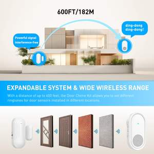 Alarme de porte sans fil portable Daytech, mini-récepteur, système d'alarme de sonnette pour entrée commerciale avec volume réglable et sonnerie puissante - Product Image 3