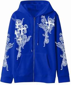 เสื้อฮู้ดซิปผ้าฟลีซคอตตอนพรีเมียม ออกแบบเองได้ ทรงหลวม ปักลาย ซิปหนา สำหรับฤดูหนาว ไซส์ใหญ่ ขายส่งจำนวนมาก - Product Image 2