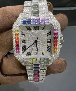 VVS Moissanite Baguettes De Luxe Hip Hop Collection En Acier Inoxydable Montre Diamants Brillants pour Hommes Cadeaux ETA Mouvement Marque - Product Image 2