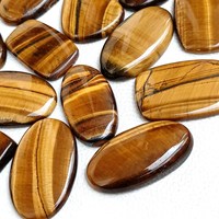 Pierre précieuse naturelle œil de tigre, cabochon, formes variées, polie, pour la fabrication de bijoux, pierre minérale brune, effet œil de chat, pierre précieuse en vrac