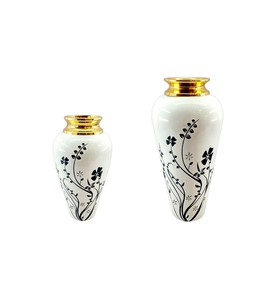 Florero de latón con estampado esmaltado, macetas de metal Antiguo Real exclusivas y centro de mesa, florero de metal con estampado esmaltado - Product Image 4