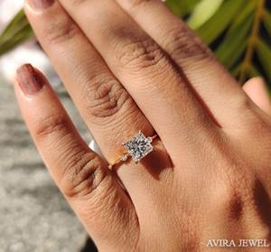 Anillo de Moissanita para Mujer al por Mayor, 1 Quilate, Corte Excelente, Oro Blanco Sólido de 10k, 14k, 18k, Sin Níquel, Sin Plomo, Joyería Clásica - Product Image 3