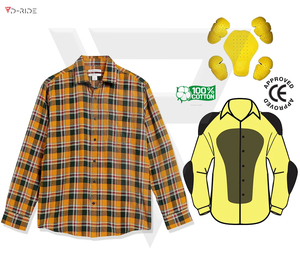 <b>Mens</b> Armored <b>Flannel</b> Motorcycle Shirt CE Level 1 Protective Riding <b>Jacket</b> Tactical Outdoor Safety Moto Gear - Product Image 3