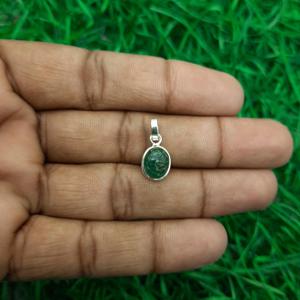 Élégant pendentif en argent sterling 925 pour bijoux fins fabriqué à la main pierre précieuse ovale émeraude Flatback AAA pierres précieuses style religieux fête - Product Image 5